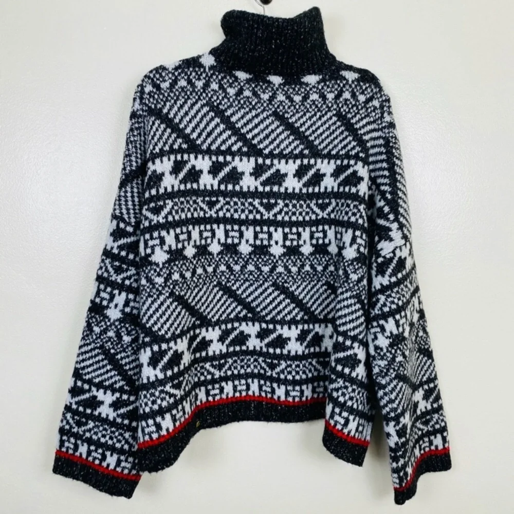 Anthropologie Rafela Half-Zip Geometric Pullover Large size - Picture 8 of 8